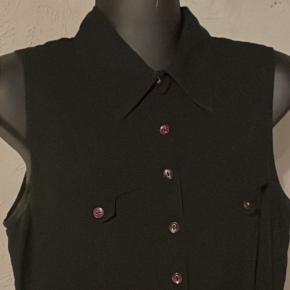 Vintage 1976 Small Prototyoe 100% cotton black sleeveless button dress romper - Picture 4 of 15